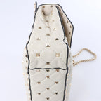 Valentino Garavani Rockstud Leather 2Way Shoulder Bag in White