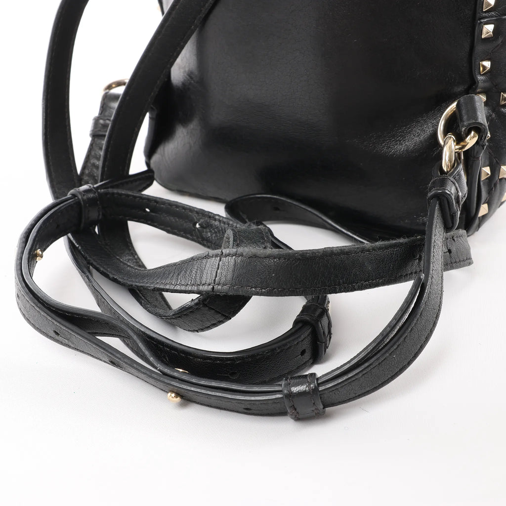 Valentino Garavani Rockstuds Spike Leather 2Way Backpack in Black