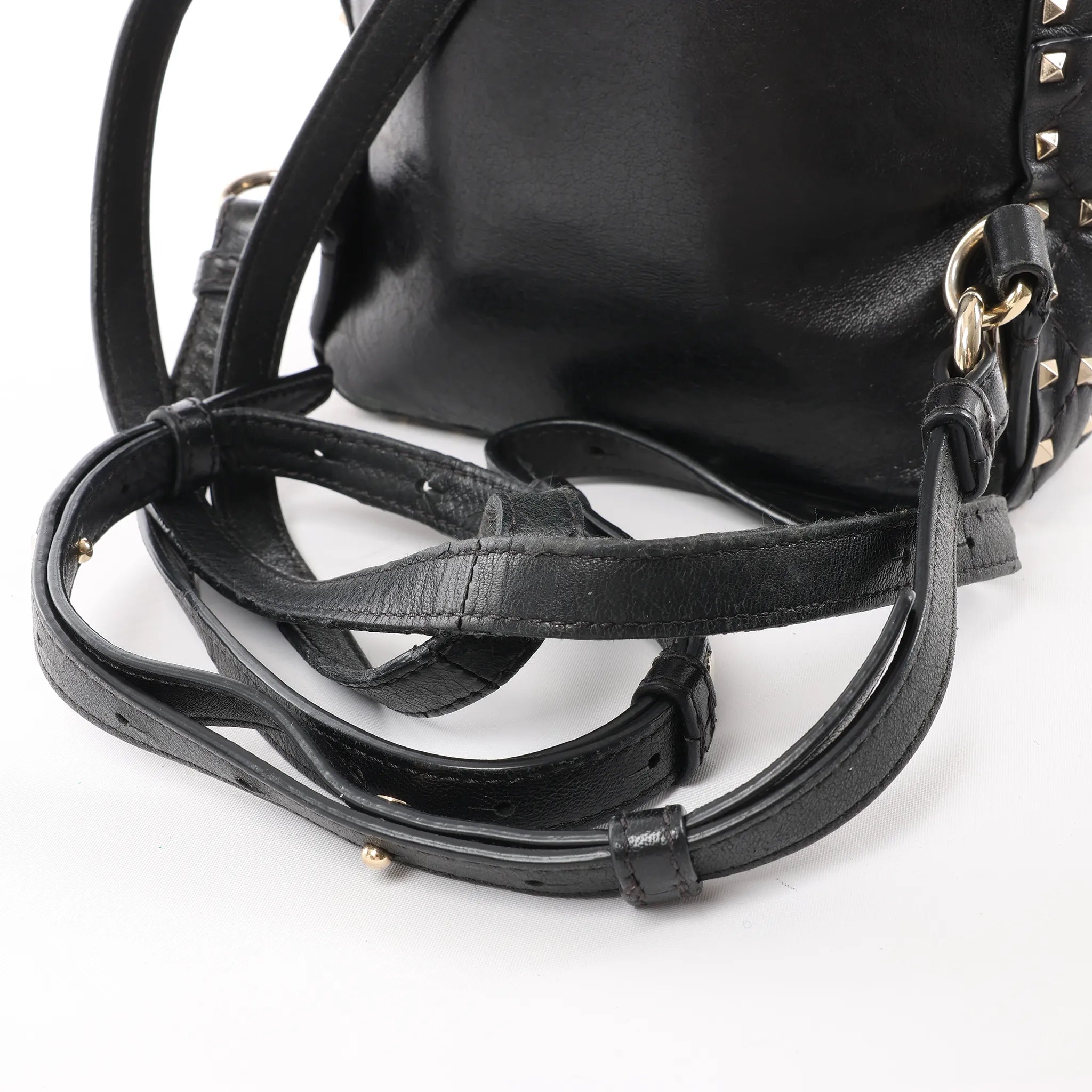 Valentino Garavani Rockstuds Spike Leather 2Way Backpack in Black