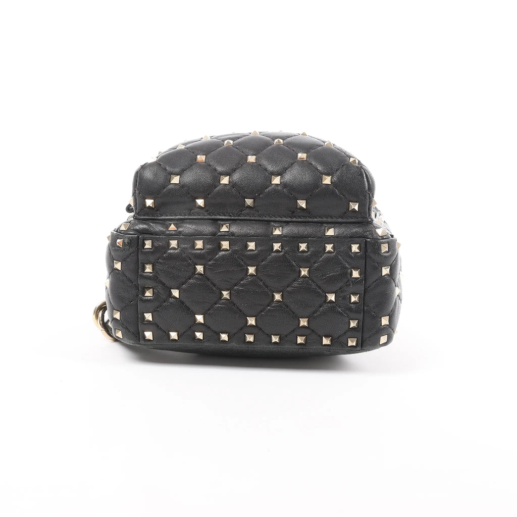 Valentino Garavani Rockstuds Spike Leather 2Way Backpack in Black