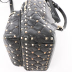 Valentino Garavani Rockstuds Spike Leather 2Way Backpack in Black
