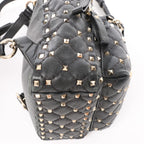 Valentino Garavani Rockstuds Spike Leather 2Way Backpack in Black