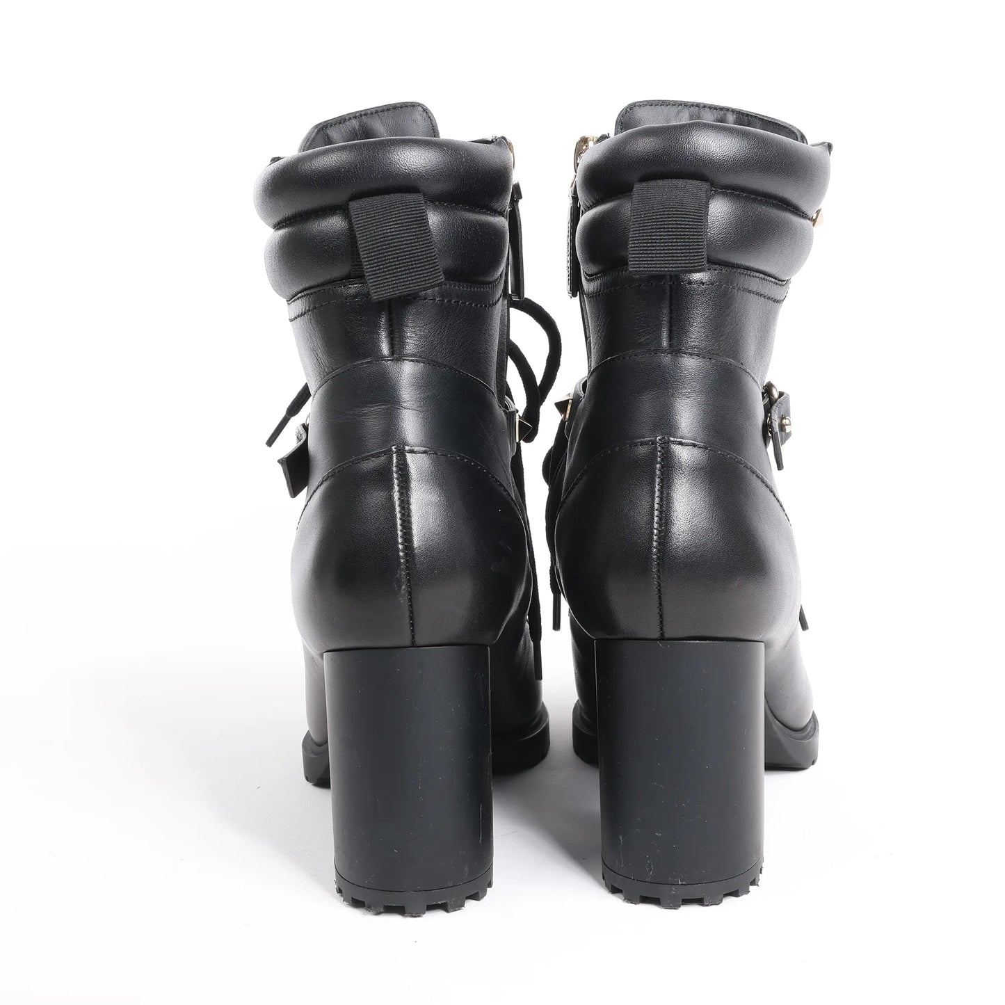 Valentino Garavani Rockstuds Leather Ankle Boots in Black, Size 37 EU