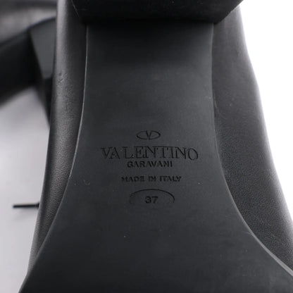 Valentino Garavani Rockstuds Leather Ankle Boots in Black, Size 37 EU