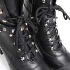Valentino Garavani Rockstuds Leather Ankle Boots in Black, Size 37 EU