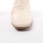 Valentino Garavani Rock Studs Leather Boots in Ivory, Size EU 37