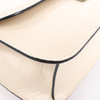 Valentino Rockstud Glam Lock Leather Chain Shoulder Bag in Beige