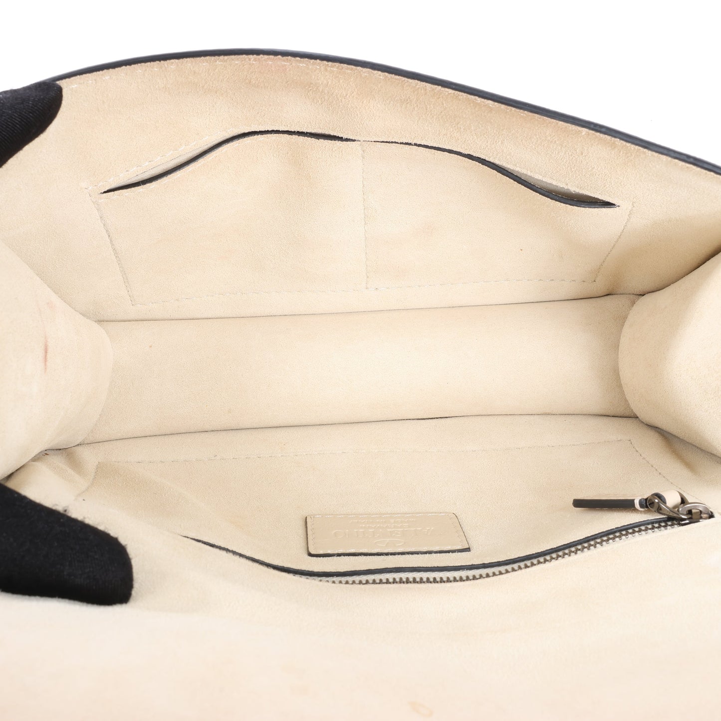 Sac à bandoulière en cuir Valentino Rockstud Glam Lock beige