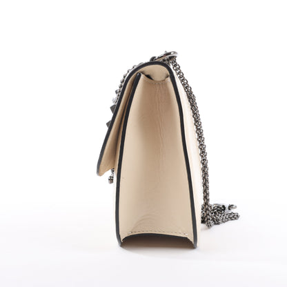 Sac à bandoulière en cuir Valentino Rockstud Glam Lock beige