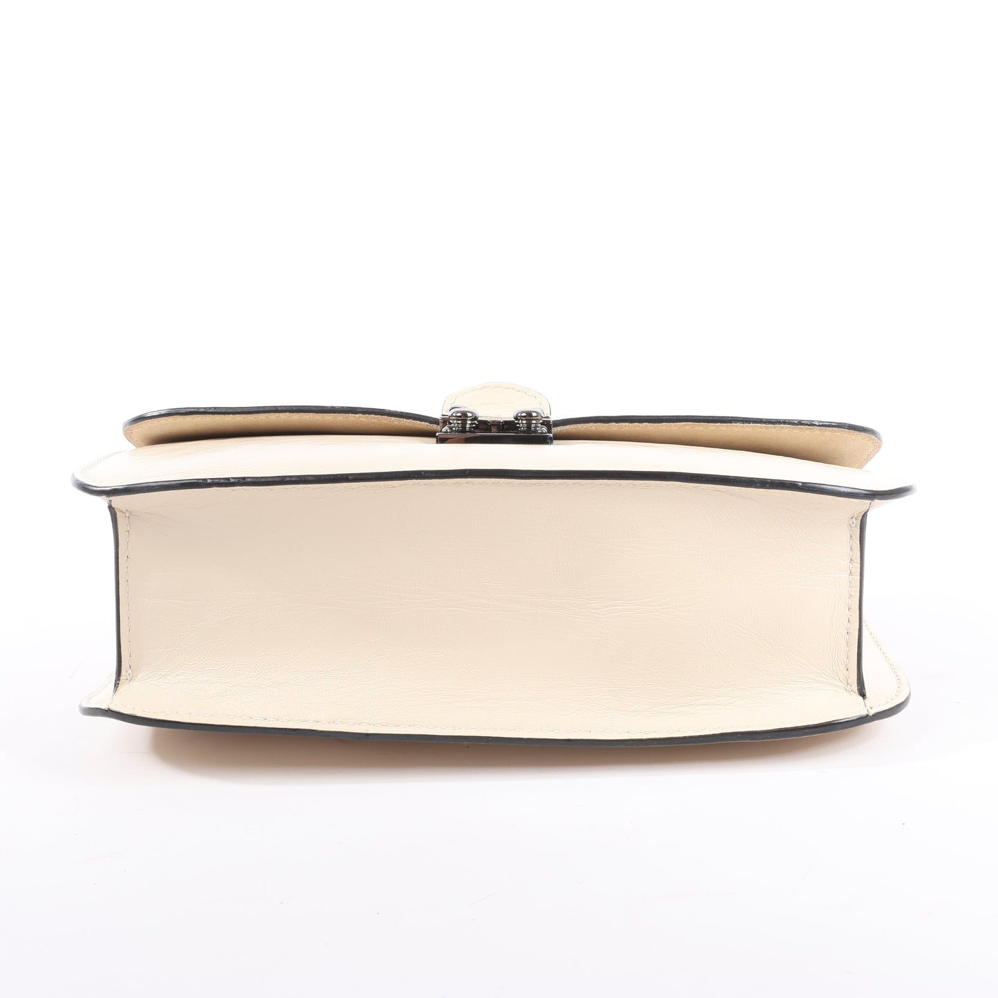 Valentino Rockstud Glam Lock Leather Chain Shoulder Bag in Beige