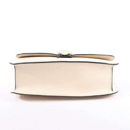 Valentino Rockstud Glam Lock Leather Chain Shoulder Bag in Beige