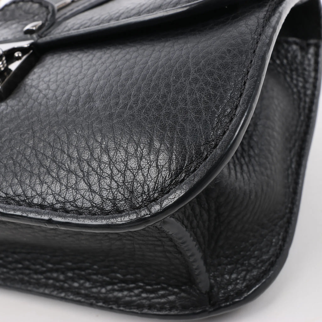 Valentino Rockstud Glam Lock Leather Chain Shoulder Bag in Black