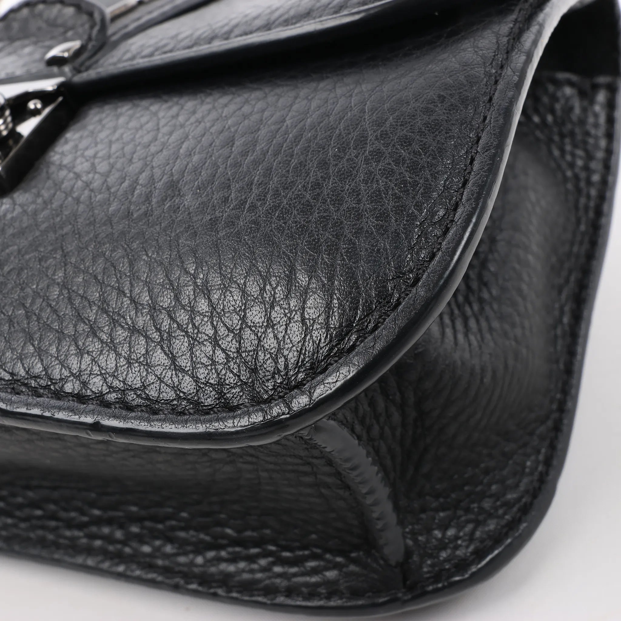Valentino Rockstud Glam Lock Leather Chain Shoulder Bag in Black
