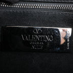 Valentino Rockstud Glam Lock Leather Chain Shoulder Bag in Black