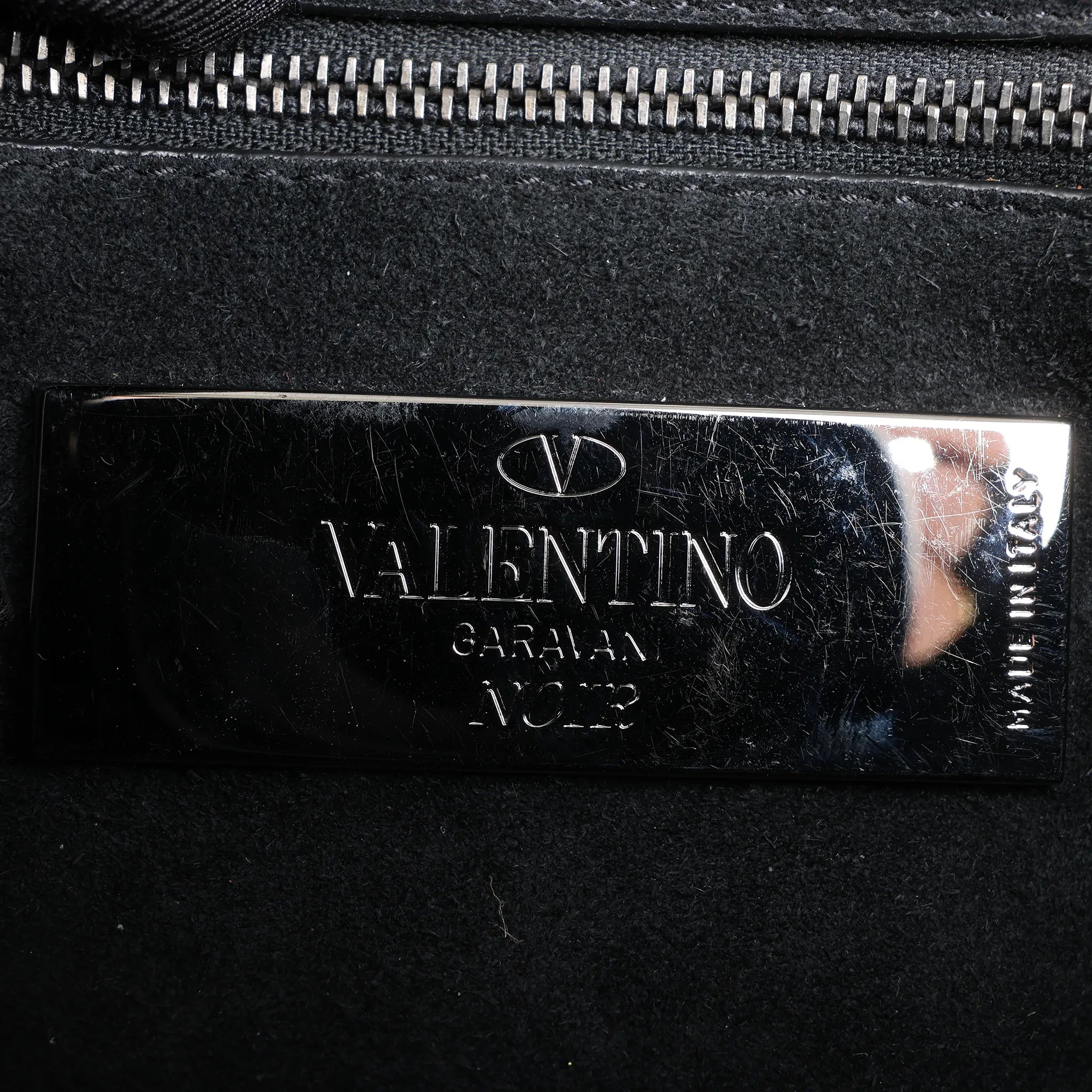 Valentino Rockstud Glam Lock Leather Chain Shoulder Bag in Black