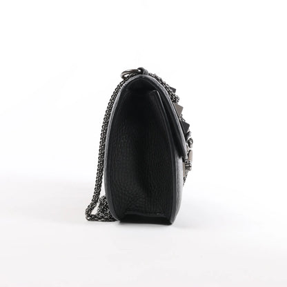 Sac à bandoulière en cuir Rockstud Glam Lock de Valentino en noir