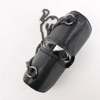 Valentino Rockstud Glam Lock Leather Chain Shoulder Bag in Black