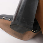 Valentino Garavani Rockstuds Leather Ankle Boots in Black, Size 37.5 EU