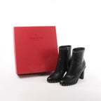 Valentino Garavani Rockstuds Leather Ankle Boots in Black, Size 37.5 EU