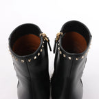 Valentino Garavani Rockstuds Leather Ankle Boots in Black, Size 37.5 EU