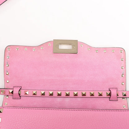 Sac à bandoulière en cuir Rockstud Valentino Garavani en rose