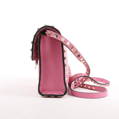 Sac à bandoulière en cuir Rockstud Valentino Garavani en rose