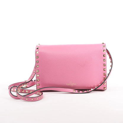 Sac à bandoulière en cuir Rockstud Valentino Garavani en rose