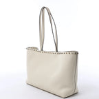 Valentino Garavani Rockstud Leather Shoulder Bag in Ecru