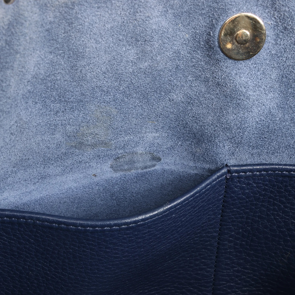 Valentino Garavani Rockstud Leather Shoulder Bag in Navy Blue