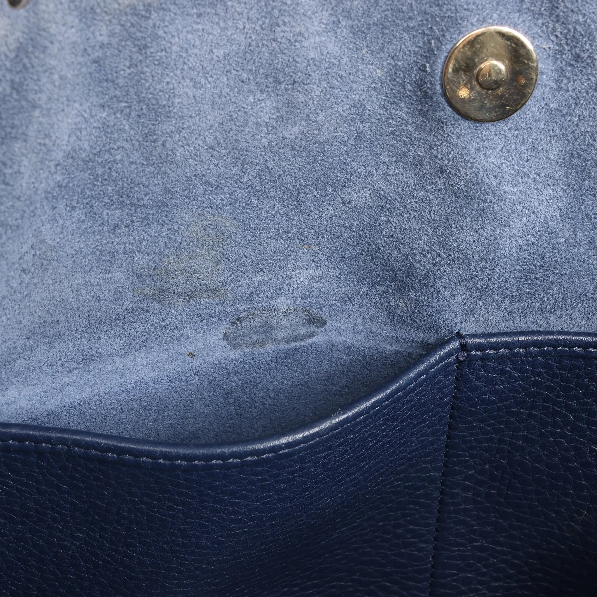 Valentino Garavani Rockstud Leather Shoulder Bag in Navy Blue