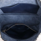 Valentino Garavani Rockstud Leather Shoulder Bag in Navy Blue