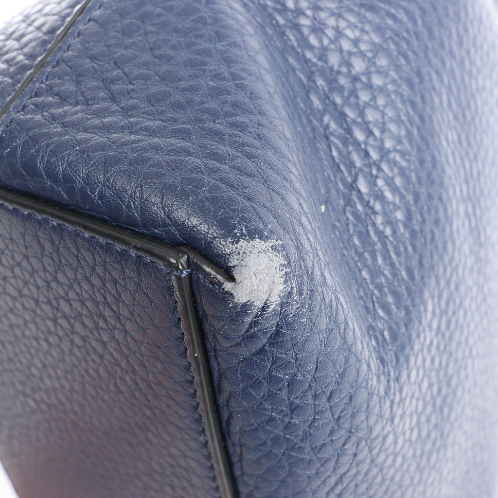 Valentino Garavani Rockstud Leather Shoulder Bag in Navy Blue