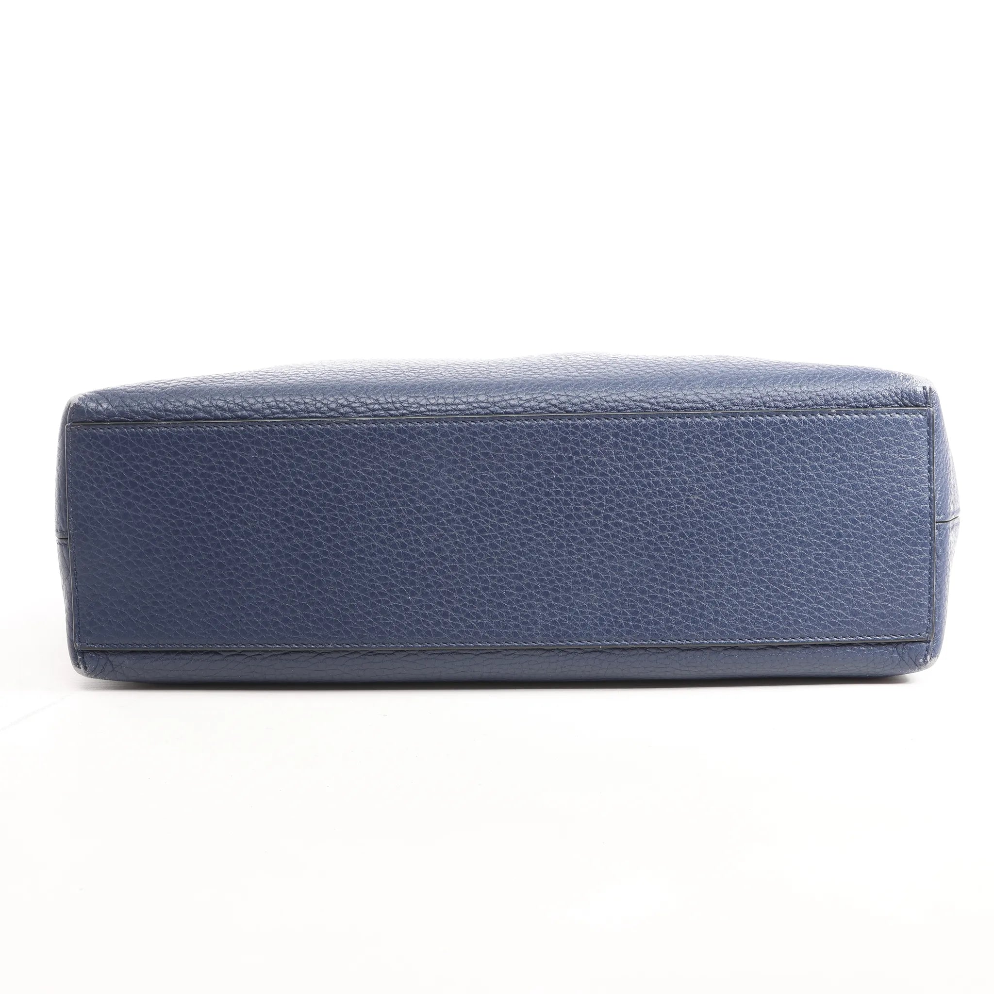 Valentino Garavani Rockstud Leather Shoulder Bag in Navy Blue