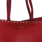Valentino Garavani Rockstud Leather Shoulder Bag in Red
