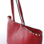 Valentino Garavani Rockstud Leather Shoulder Bag in Red