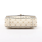 Valentino Garavani RockStuds Leather x Studs 2Way Handbag in Beige