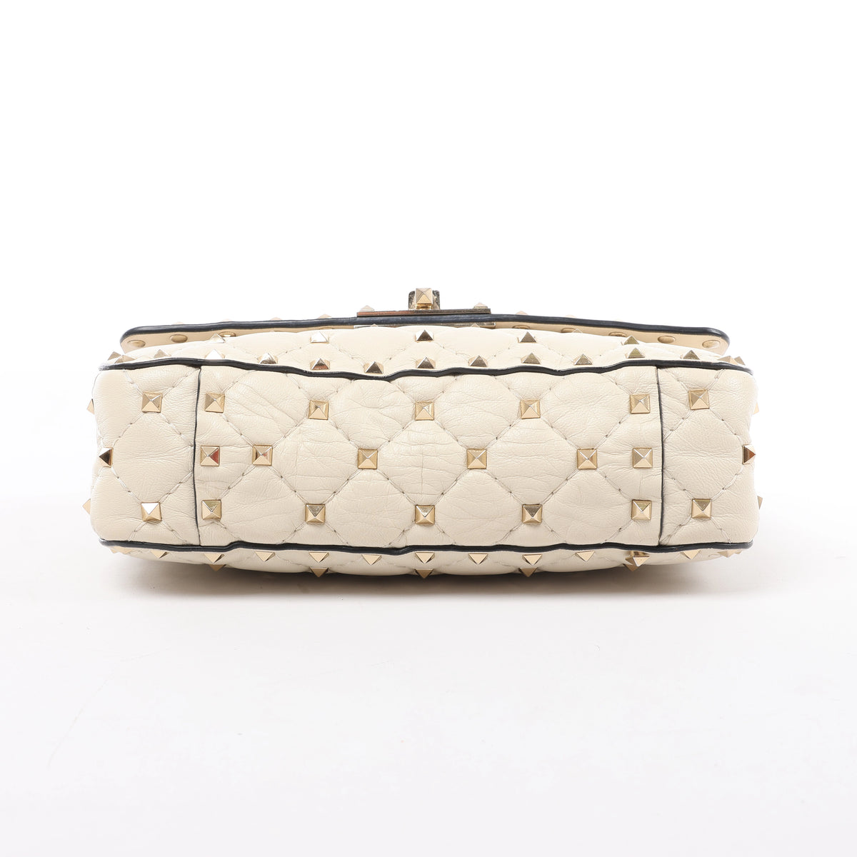 Valentino Garavani RockStuds Leather x Studs 2Way Handbag in Beige