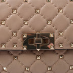 Valentino Rockstud Spike Chain 2Way Shoulder Bag in Beige