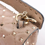Valentino Rockstud Spike Chain 2Way Shoulder Bag in Beige