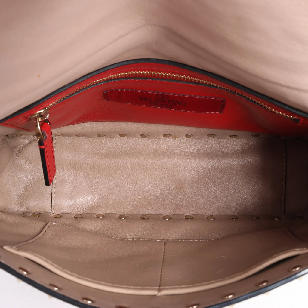 Valentino Rockstud Spike Chain 2Way Shoulder Bag in Beige