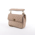 Valentino Rockstud Spike Chain 2Way Shoulder Bag in Beige