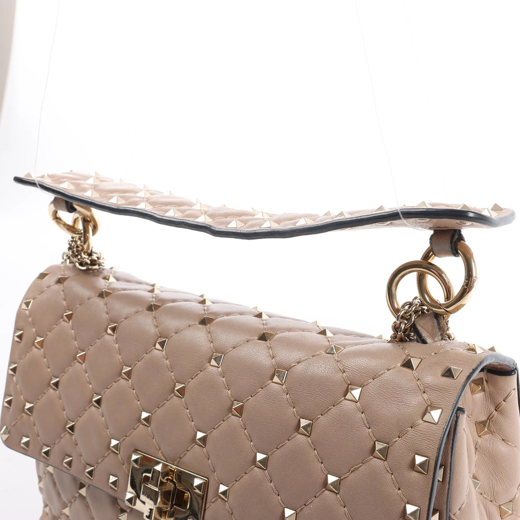 Valentino Rockstud Spike Chain 2Way Shoulder Bag in Beige