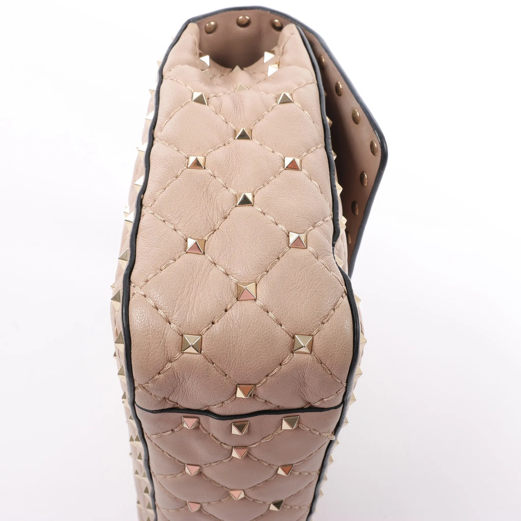 Valentino Rockstud Spike Chain 2Way Shoulder Bag in Beige