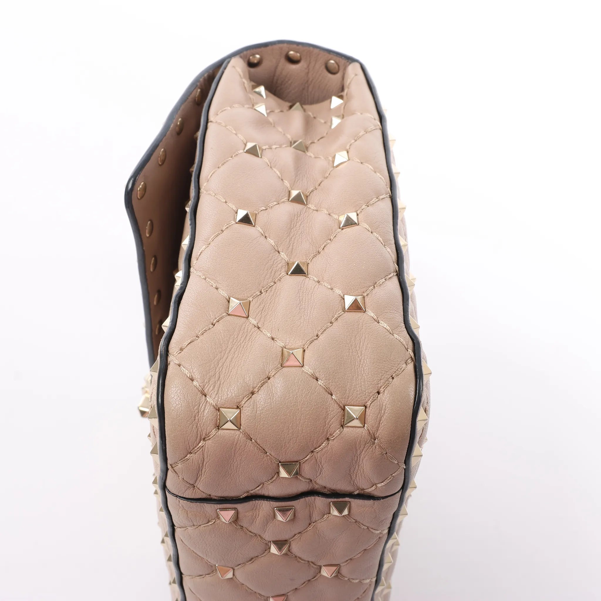 Valentino Rockstud Spike Chain 2Way Shoulder Bag in Beige