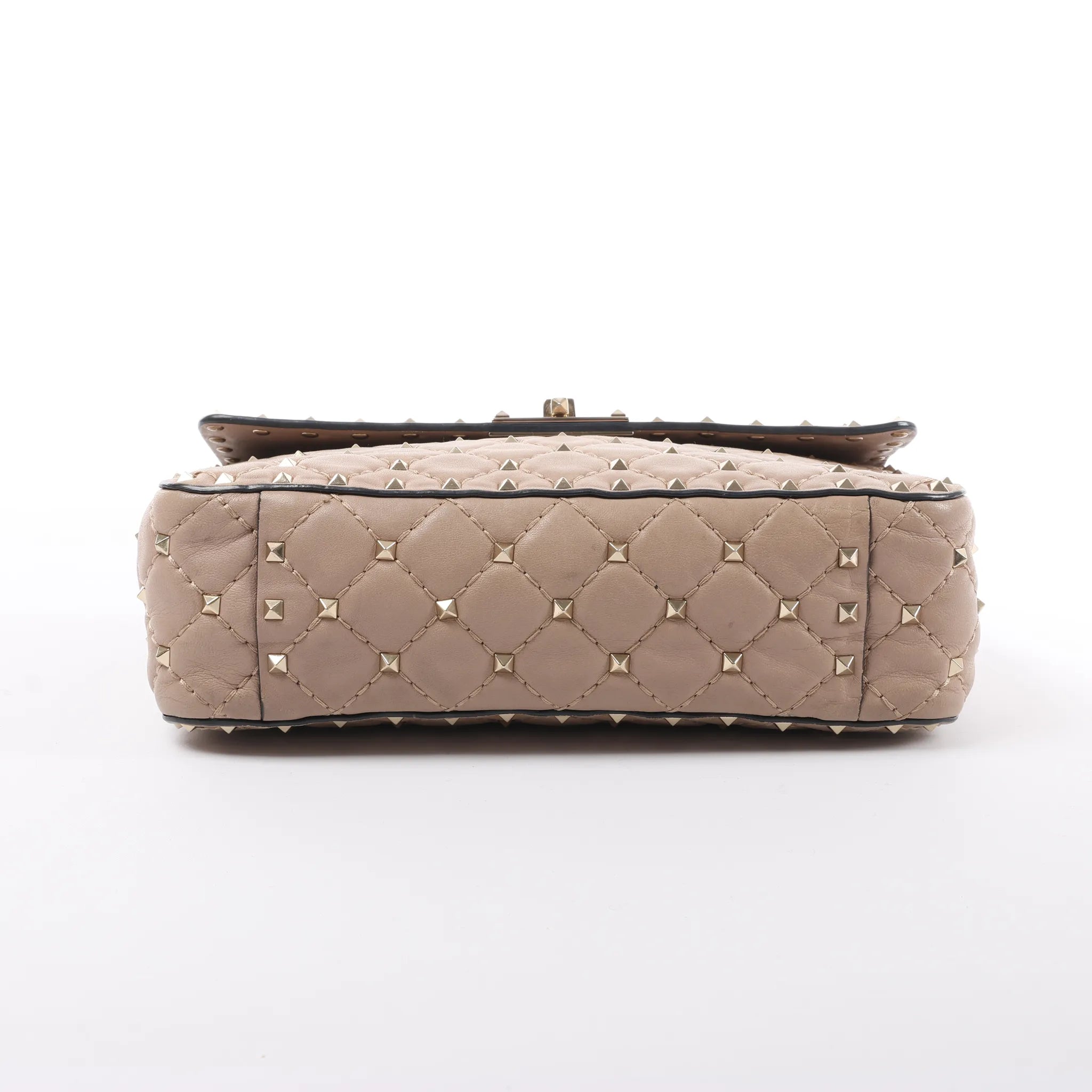 Valentino Rockstud Spike Chain 2Way Shoulder Bag in Beige