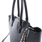 Valentino Garavani Rockstud Leather 2Way Handbag in Black