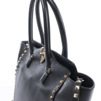 Valentino Garavani Rockstud Leather 2Way Handbag in Black