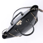 Valentino Garavani Rockstud Leather 2Way Handbag in Black