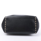 Valentino Garavani Rockstud Leather 2Way Handbag in Black