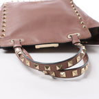Valentino Garavani Rockstud Leather 2Way Handbag in Dusty Pink